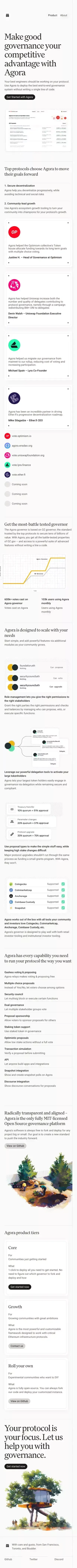 Agora: The onchain governance company mobile view