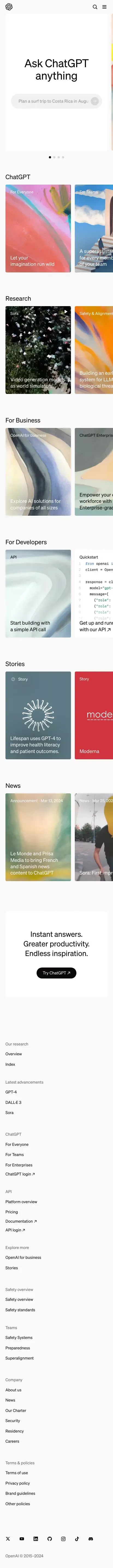 OpenAI mobile view