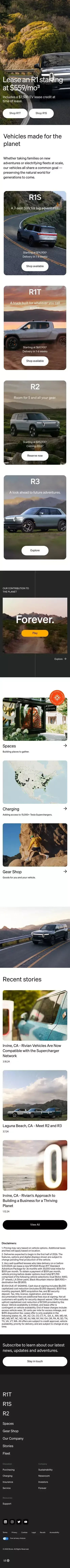 Rivian - Electric Adventure Vehicles mobile view