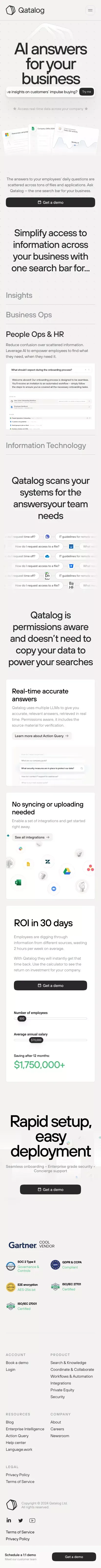 One search bar for your business | Qatalog mobile view