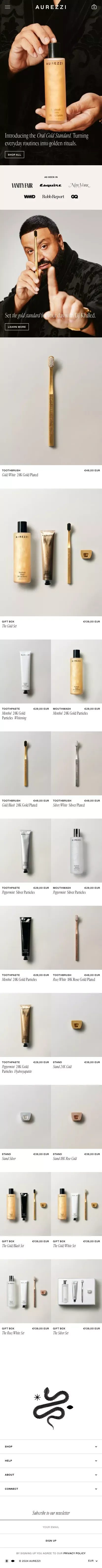 AUREZZI Official Site | ORAL GOLD STANDARD mobile view