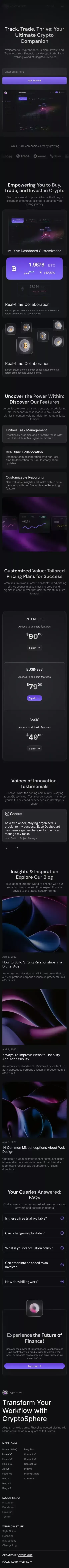 Home V1 - Cryptosphere - Webflow Ecommerce website template mobile view