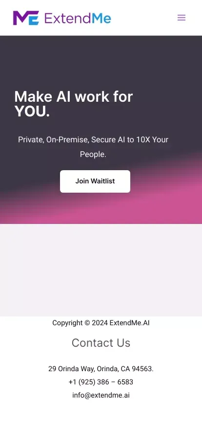 ExtendMe - Home mobile view