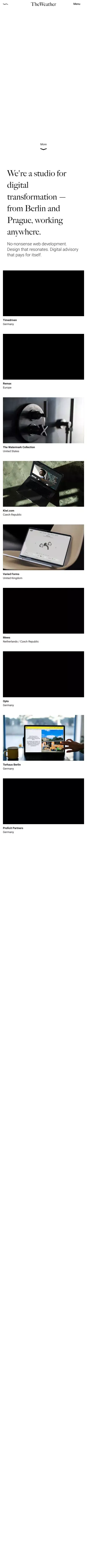 Studio for digital transformation — from Berlin and Prague, working anywhere. mobile view