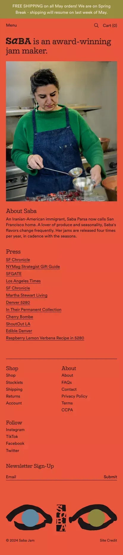 About – saba jam mobile view