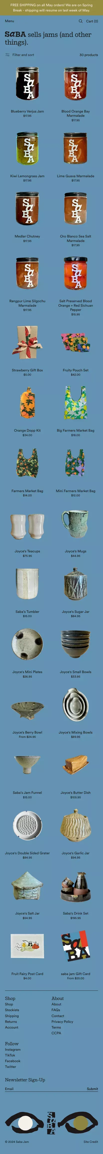 All – saba jam mobile view