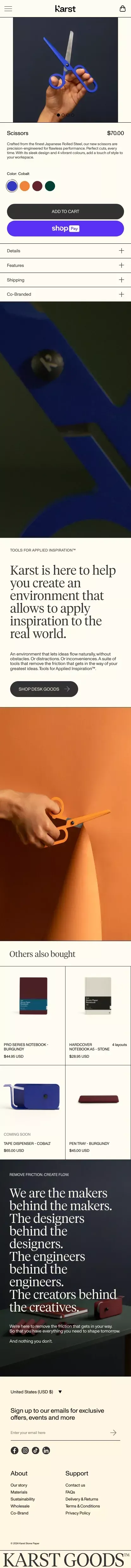 Scissors mobile view