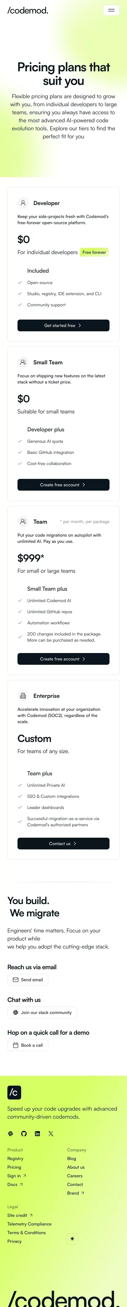 Pricing plans that suit you mobile view