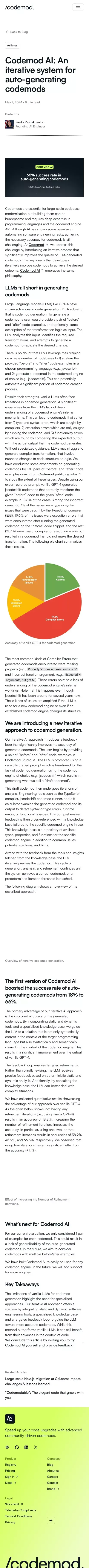 Codemod AI: Automated codemod creation through an iterative AI system. mobile view