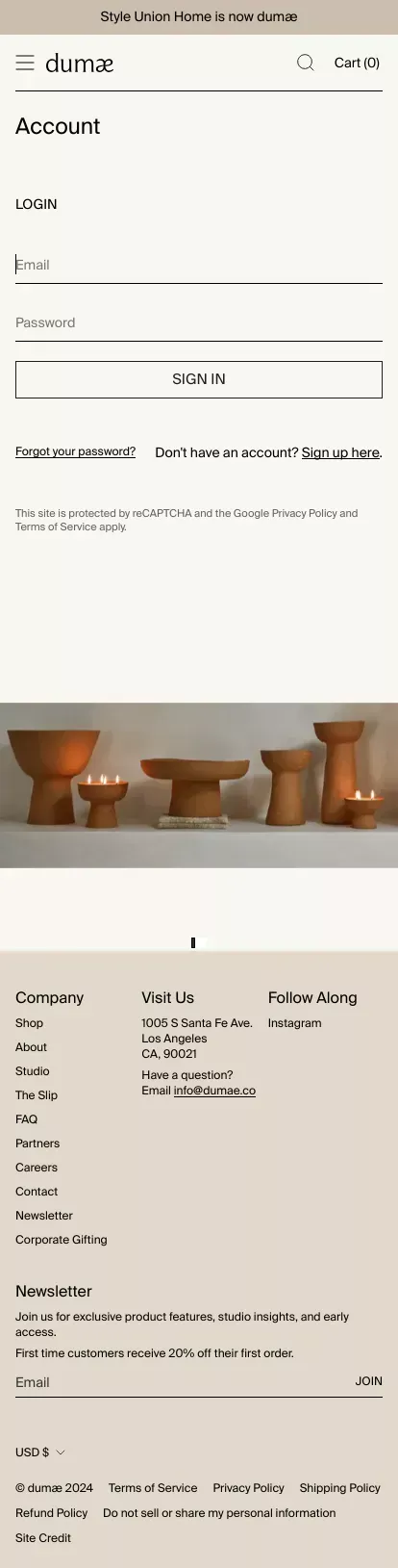 Account                  – dumæ mobile view