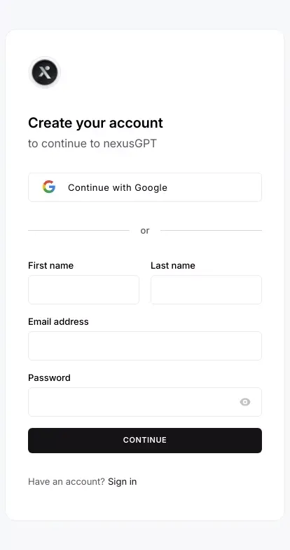 NexusGPT mobile view