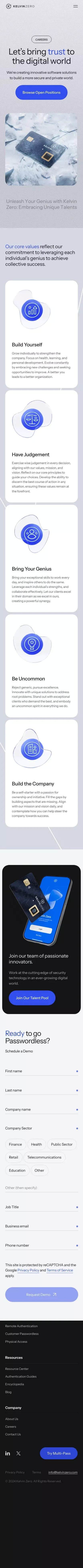Careers - Kelvin Zero mobile view