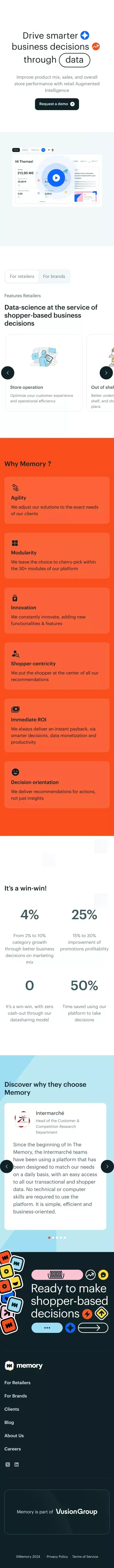 Drive smarter business decisions through data - Memory mobile view