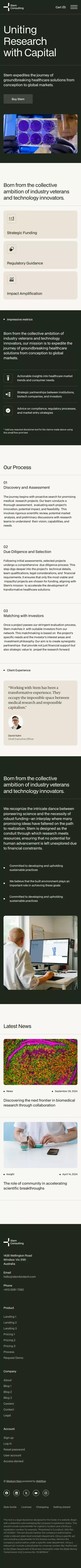 Stem - Webflow HTML Website Template mobile view