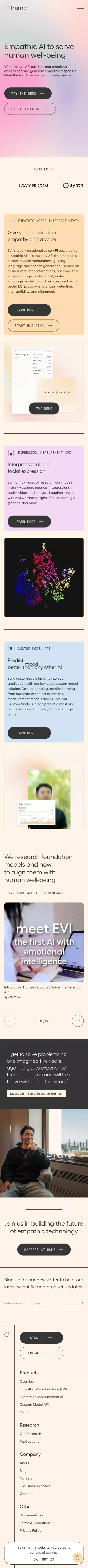 Hume AI mobile view