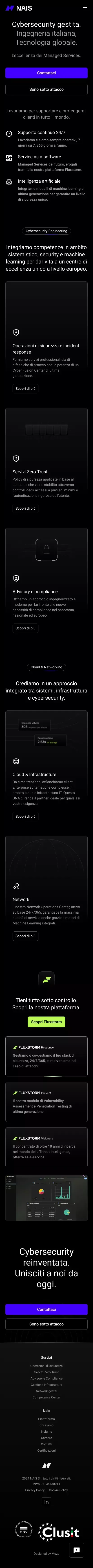 Nais | Cybersecurity gestita. mobile view