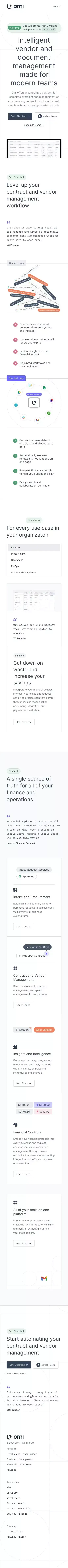 Omi | Vendor and Document Management mobile view