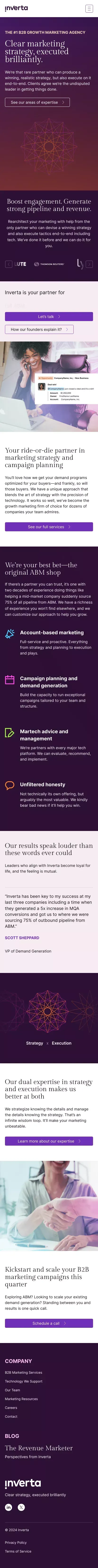 The #1 B2B Growth Marketing Agency | Inverta mobile view