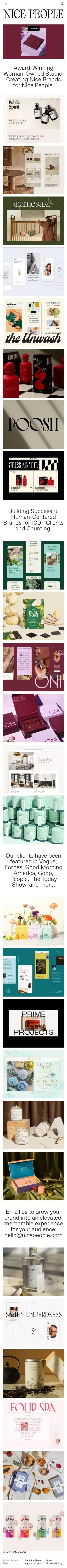 Nice People | Design Studio that specializes in Branding, Packaging, and Websites mobile view