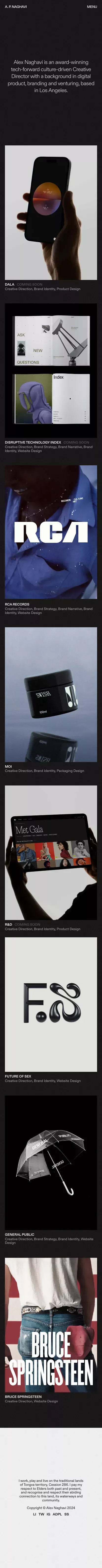 Alex Naghavi — Award-Winning Creative Director mobile view