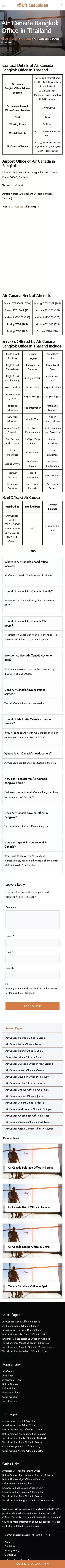Air Canada Bangkok Office in Thailand +1-866-666-0225 mobile view