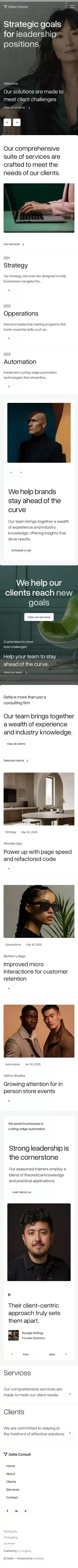 Delta - Webflow HTML website template mobile view