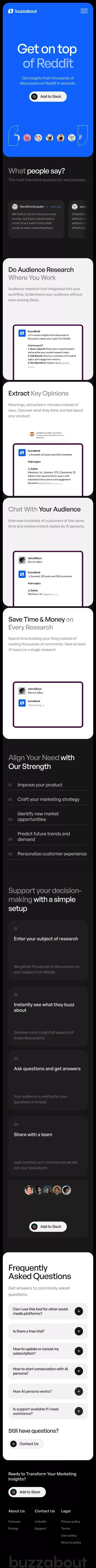 buzzabout - AI Audience Research Tool mobile view