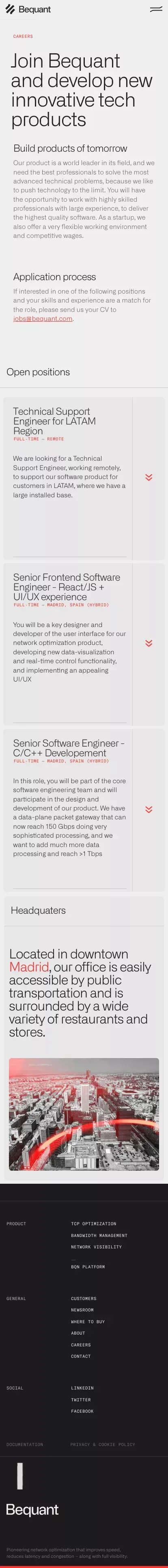 Bequant – Careers mobile view
