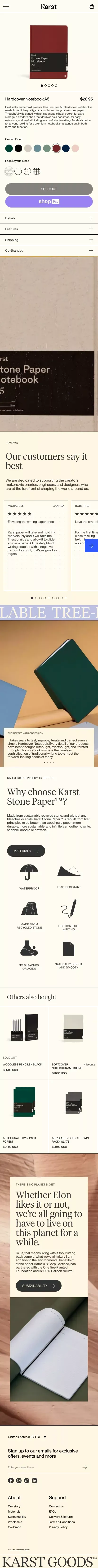 Stone Paper Hardcover Notebook | Karst Stone Paper™️ mobile view
