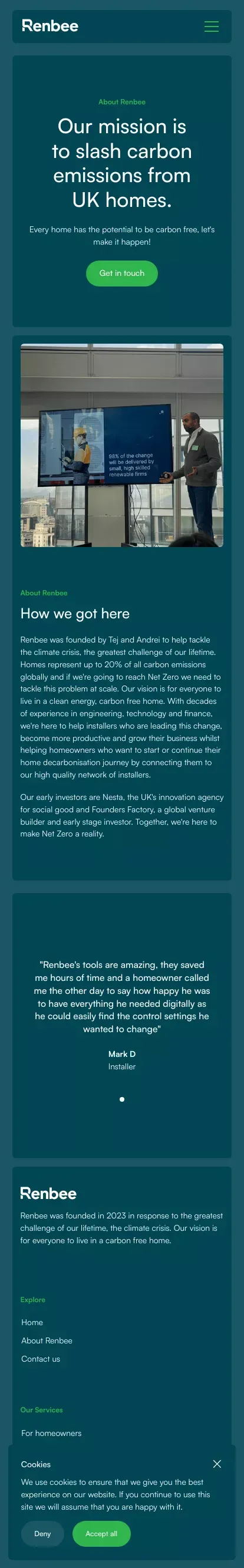 About Renbee mobile view