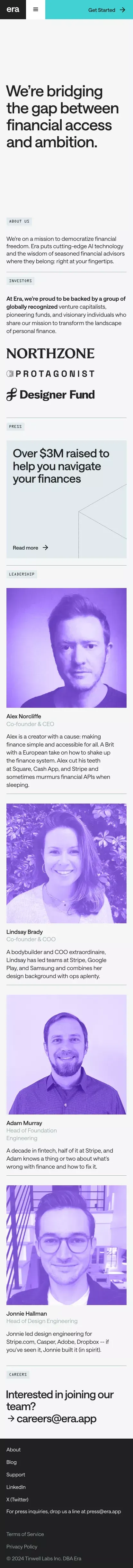 Making personal finance more accessible with AI | Era mobile view