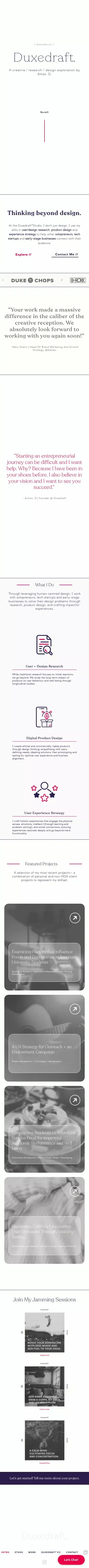 DuxedraftÂ®Studio â Thinking Beyond Design. mobile view