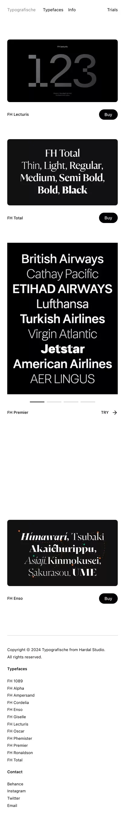 Typografische mobile view