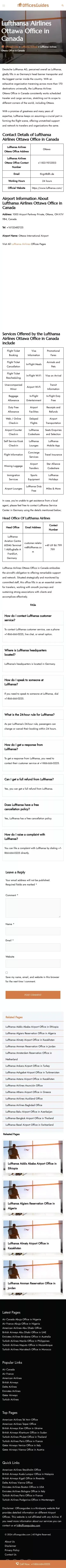 Lufthansa Airlines Ottawa Office in Canada +1-866-666-0225 mobile view