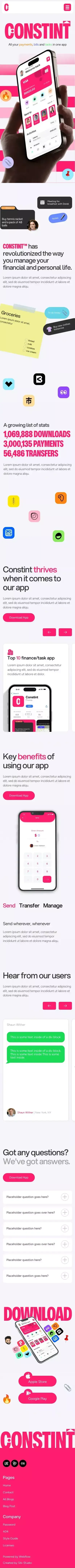Contint - Webflow HTML Website Template mobile view