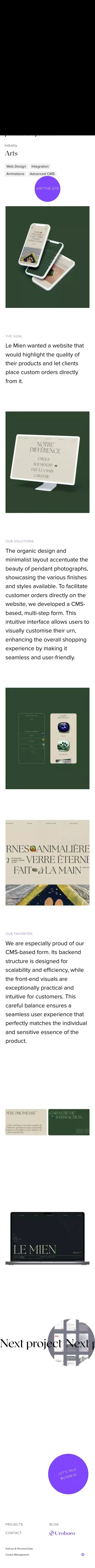 Le Mien Web Project | Uroboro mobile view