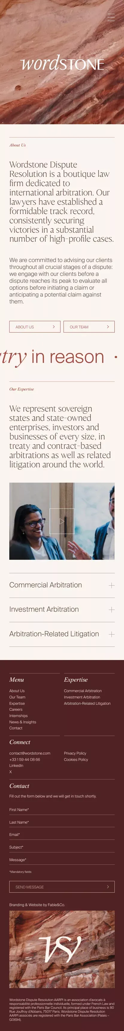 International Arbitration - Wordstone Dispute Resolution mobile view