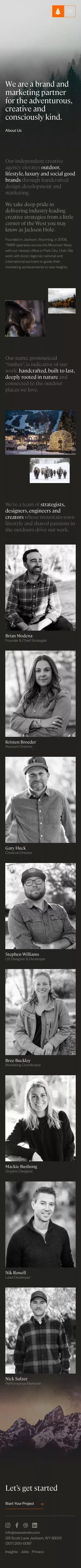 About Us - TMBR Creative Agency mobile view