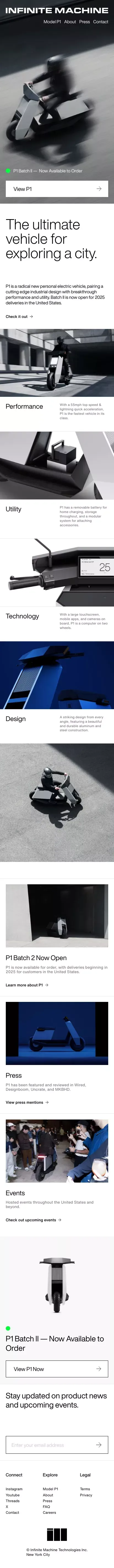 Infinite Machine mobile view