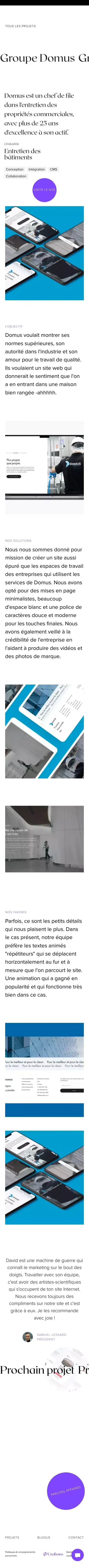 Projet Web du Groupe Domus | Uroboro mobile view