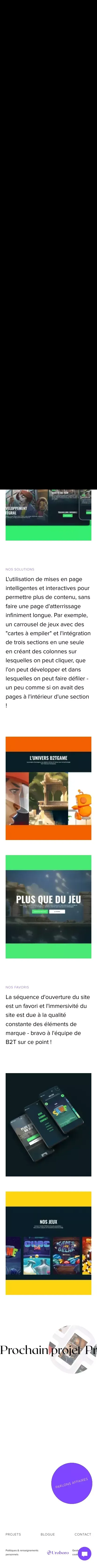 B2tGame Web Project | Uroboro mobile view