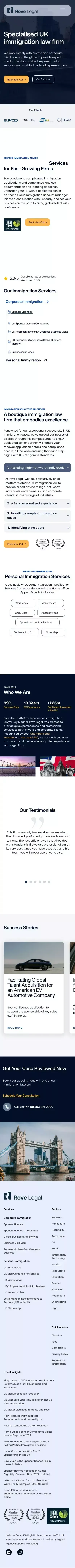 Immigration Lawyers & Solicitors in London: Rove Legal mobile view