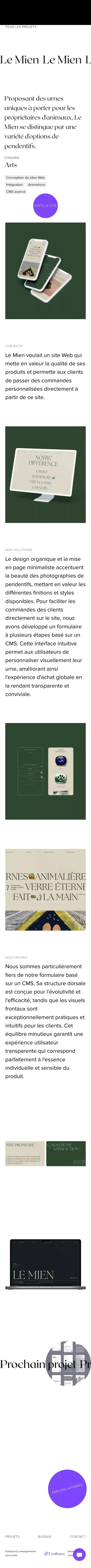 Le Mien Web Project | Uroboro mobile view