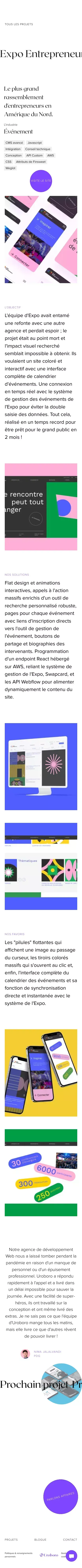 Expo Entrepreneurs Web Project | Uroboro mobile view