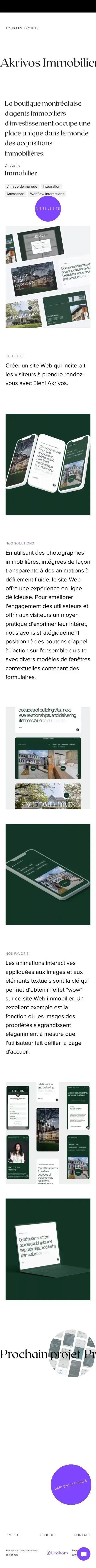 Akrivos Real Estate Web Project | Uroboro mobile view