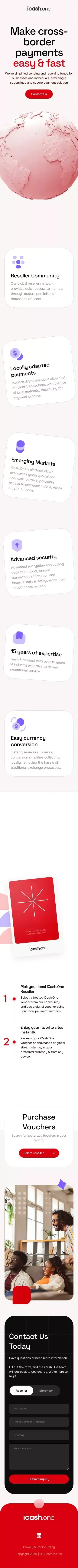 iCash.one mobile view