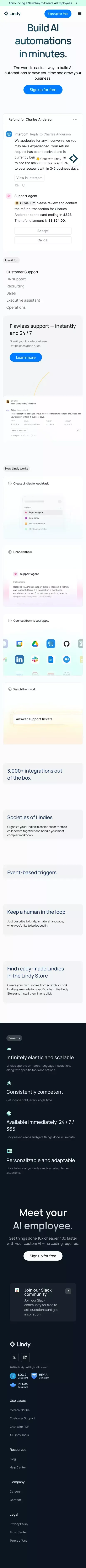 Lindy.ai — Meet Your AI Assistant mobile view