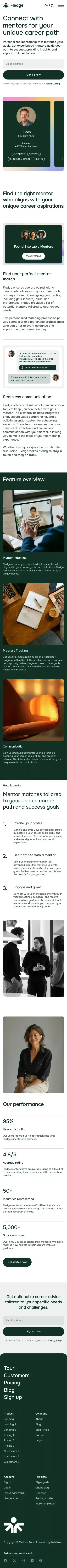 Fledge - Webflow HTML Website Template mobile view