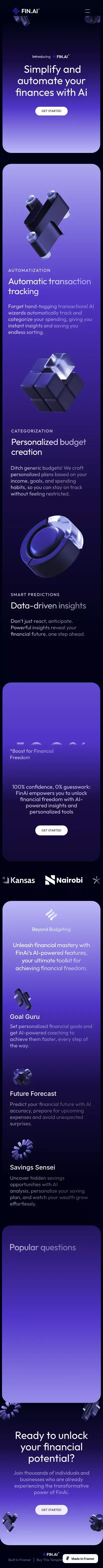 Fin.Ai mobile view