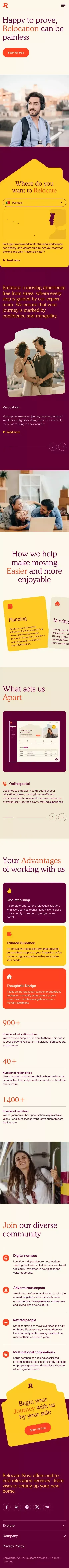 Relocate now mobile view